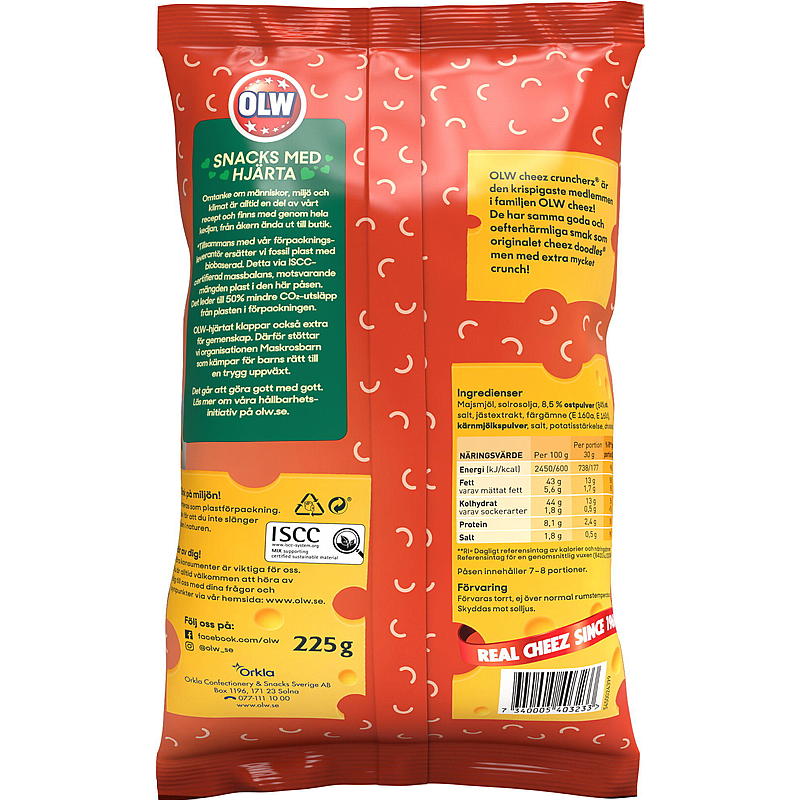 OLW Cheez cruncherz 225 g
