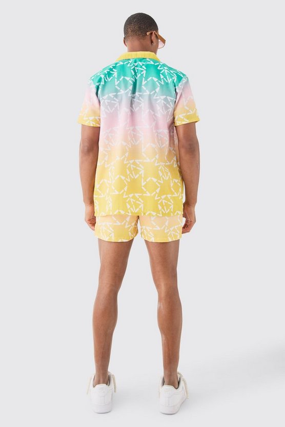 Regular Ombre Hemd & Badehosen Set