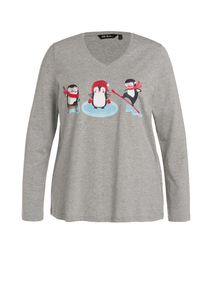 Ulla Popken Shirt in hellgrau mélange günstig kaufen