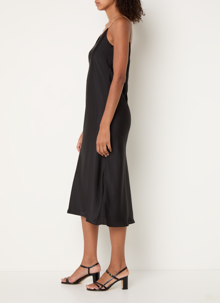 ba&sh Chiara satin midi dress with backless design