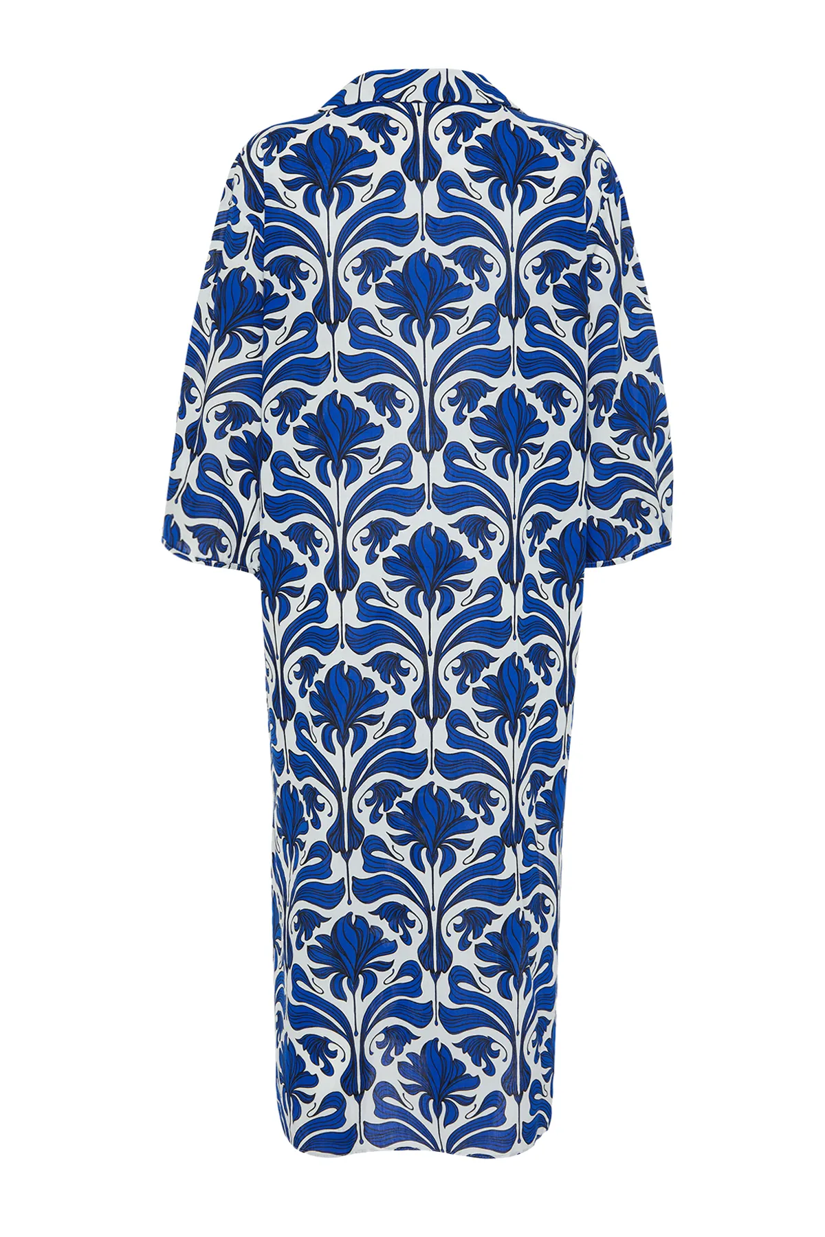 Trendyol Collection  Ethnisch gemustertes, weit geschnittenes Midi-Strandkleid aus 100 % Baumwolle TBESS22EL0009