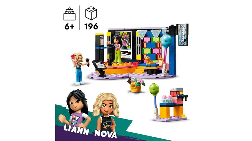 LEGO Friends 42610 Karaoke-Party, Musik-Spielzeug für Mädchen und Jungen