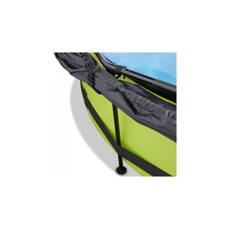 Piscine ø300x76cm avec voile d'ombrage et pompe filtrante Lime vert