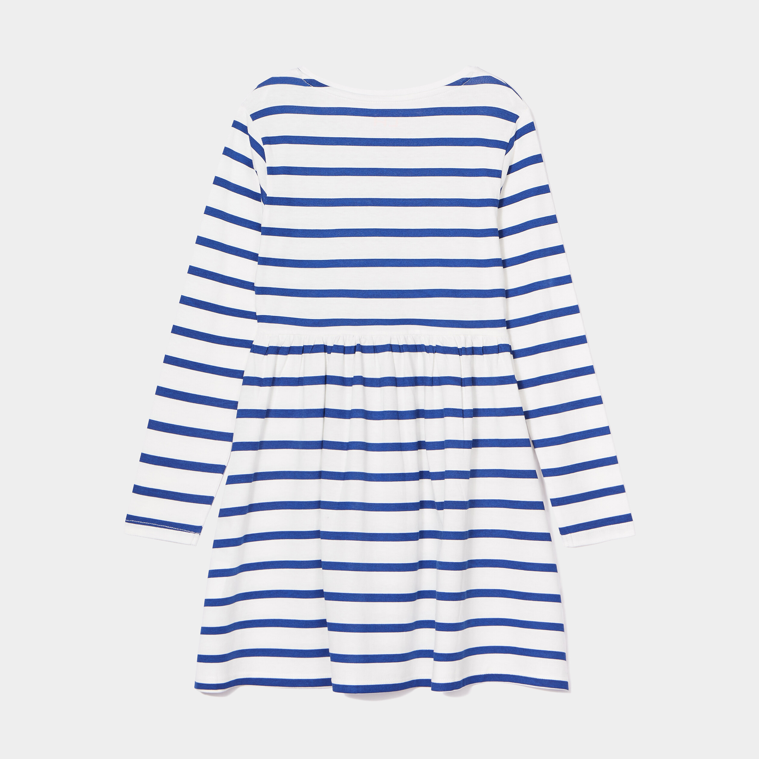 Robe trapèze manches longues coton blanc fille | La Halle