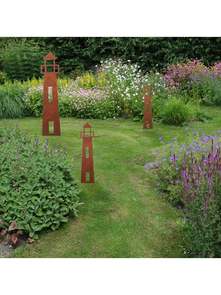 UNUS Gartenstecker Rost Leuchtturm in Braun günstig kaufen