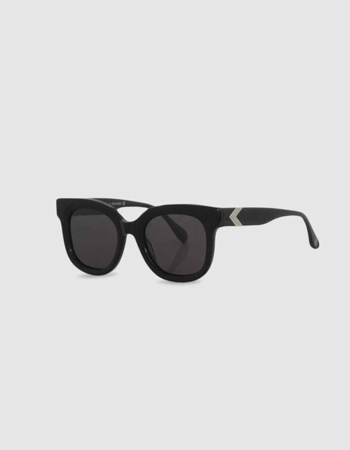 Lunettes solaires noires style oversize papillon Femme