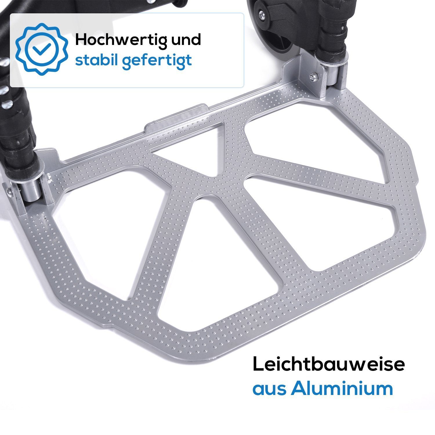 TroniTechnik Sackkarre Transportkarre Handkarre Handwagen, klappbar bis 80kg Tragfähigkeit, (Transportkarre mit rutschfester Transportfläche und Tragegriff, BxTxH 39x40x100cm mit Spanngummiseil für sicheren Transport), faltbar, Transportkarre, mit ve