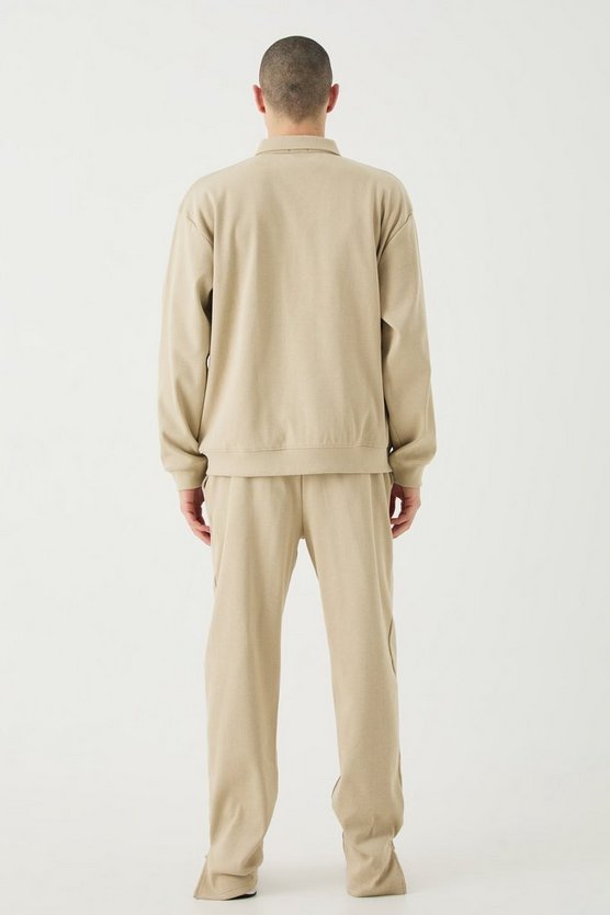 Kastiges geripptes Oversize Harrington-Set