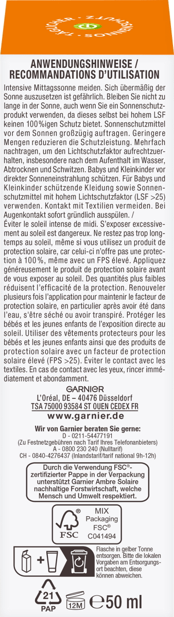 Sonnencreme Gesicht super UV Anti-Age, LSF 50, 50 ml