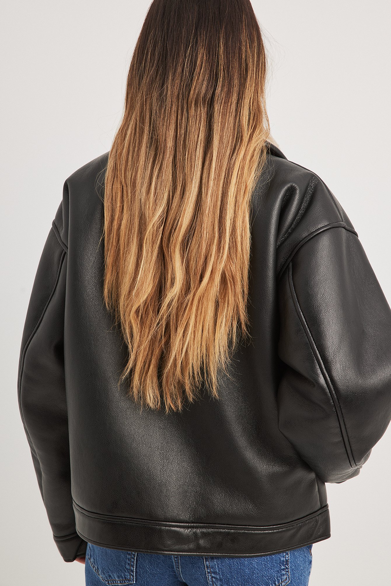 Bonded-PU-Jacke im Vintage-Look