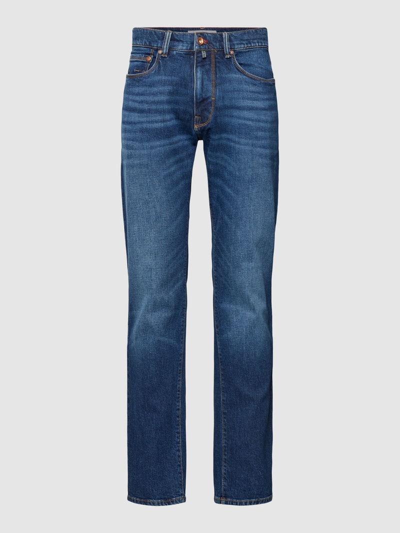 Jeans im 5-Pocket-Design Modell 'Lyon' in dunkelblau