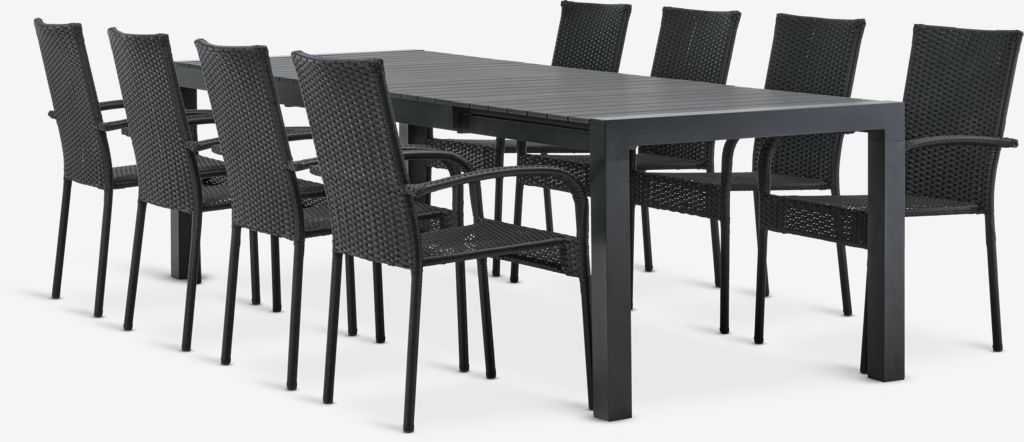 HESTEHAVE GUDHJEM HESTEHAVE L205/275 mesa 4 cadeira GUDHJEM preta
