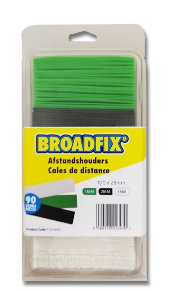 BROADFIX F13C90EC plokščios tarpinės 100x28mm, 1-3mm, 90 vnt.