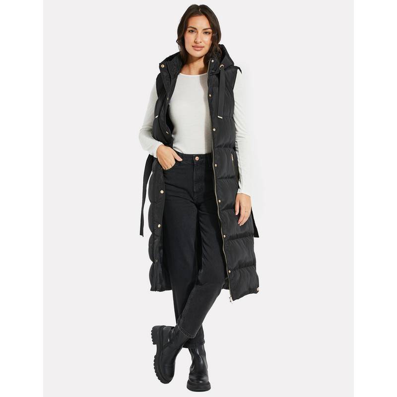 Threadbare THB Robbie Premium Hoodie Gilet Longweste Damen