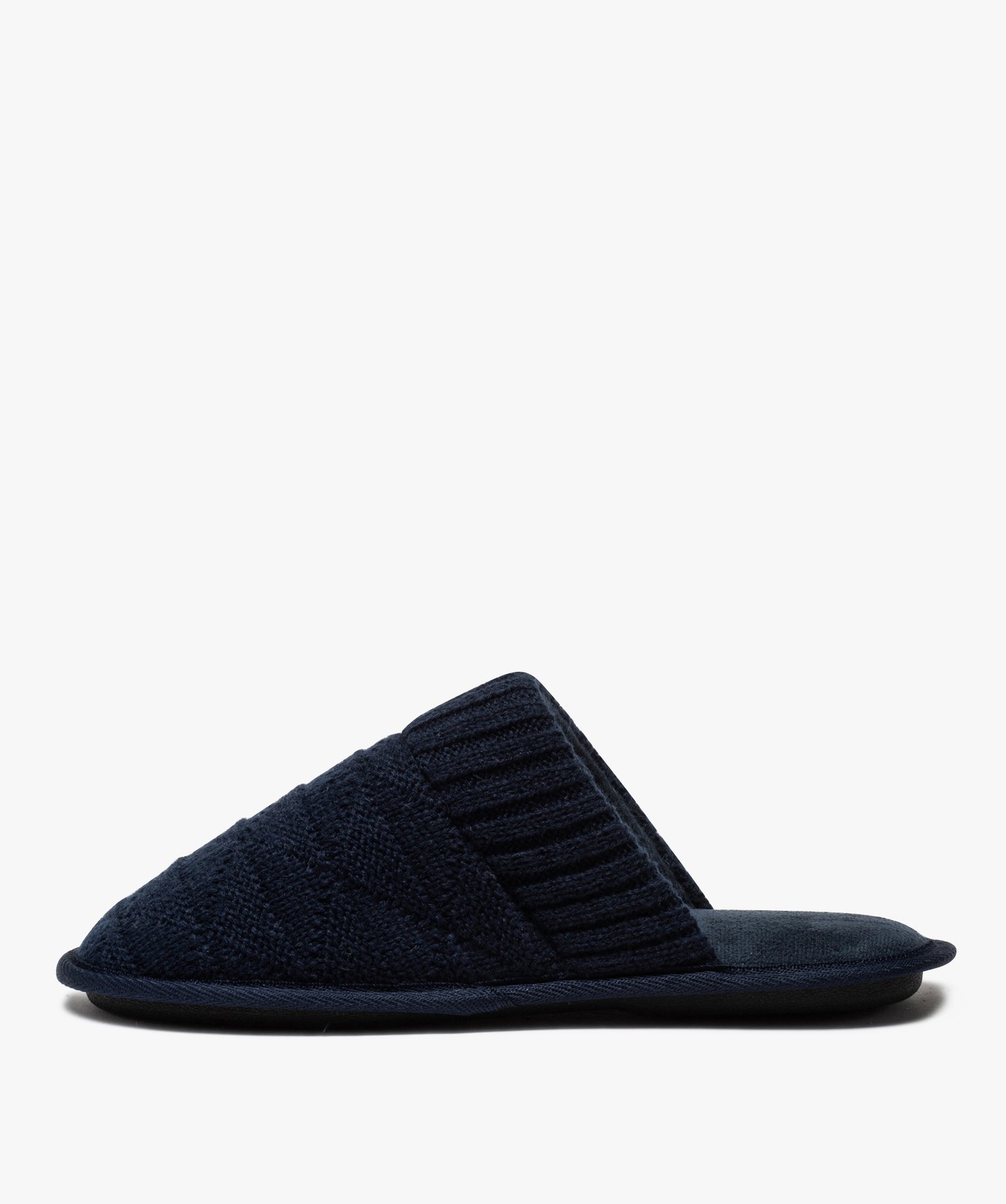 Chaussons homme mules dessus en maille unie | GEMO