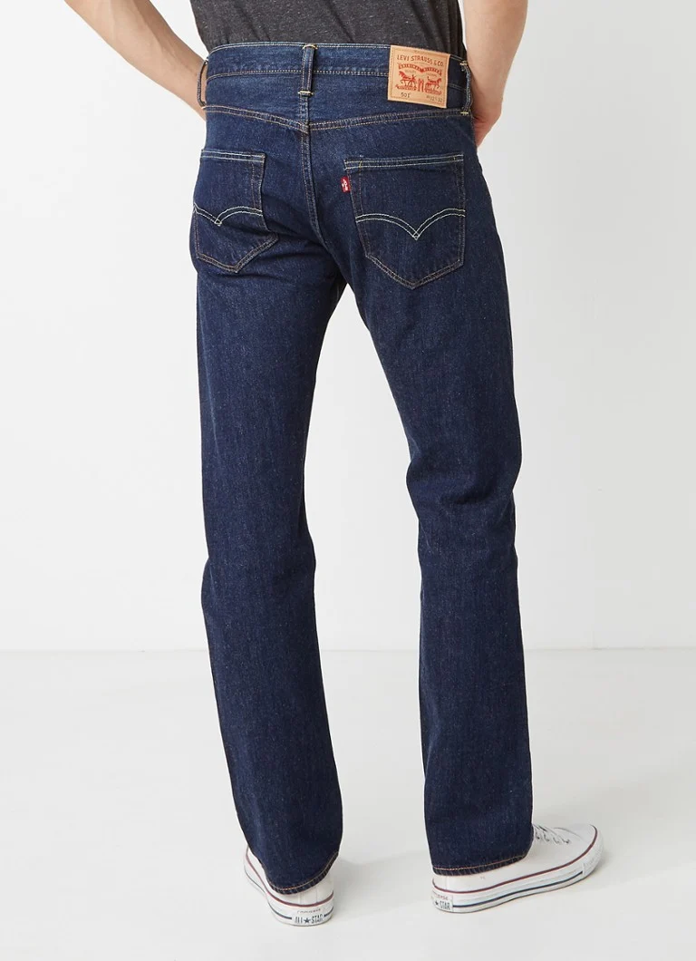 Blugi Levi's 501 cu talie înaltă și croială dreaptă, într-o nuanță închisă