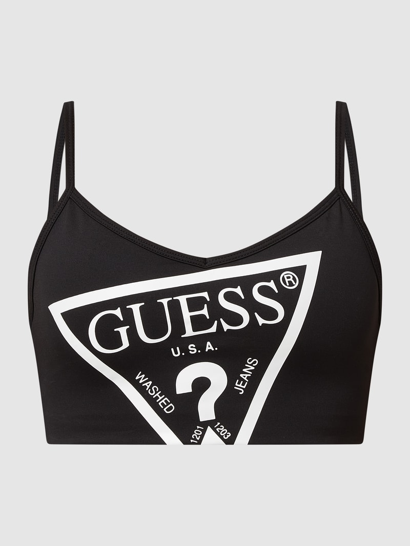 Bustier mit Logo-Print in schwarz