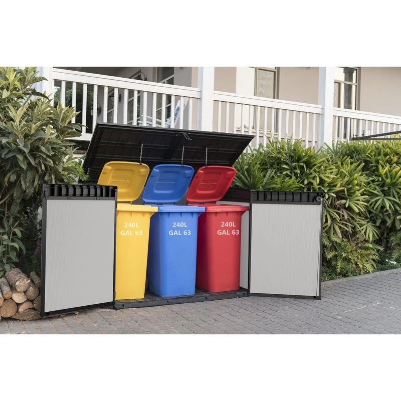 Premier Jumbo 4' 7.5 wide x 2' 8.3 deep resin horizontal trash shed