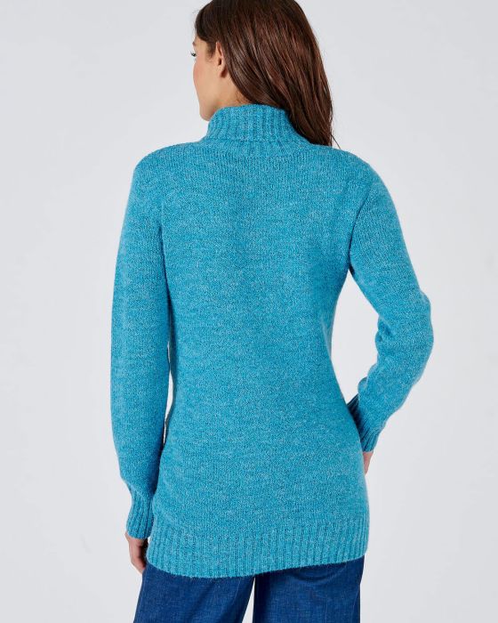 Pull col roulé, maille chinée chaude Thermolactyl