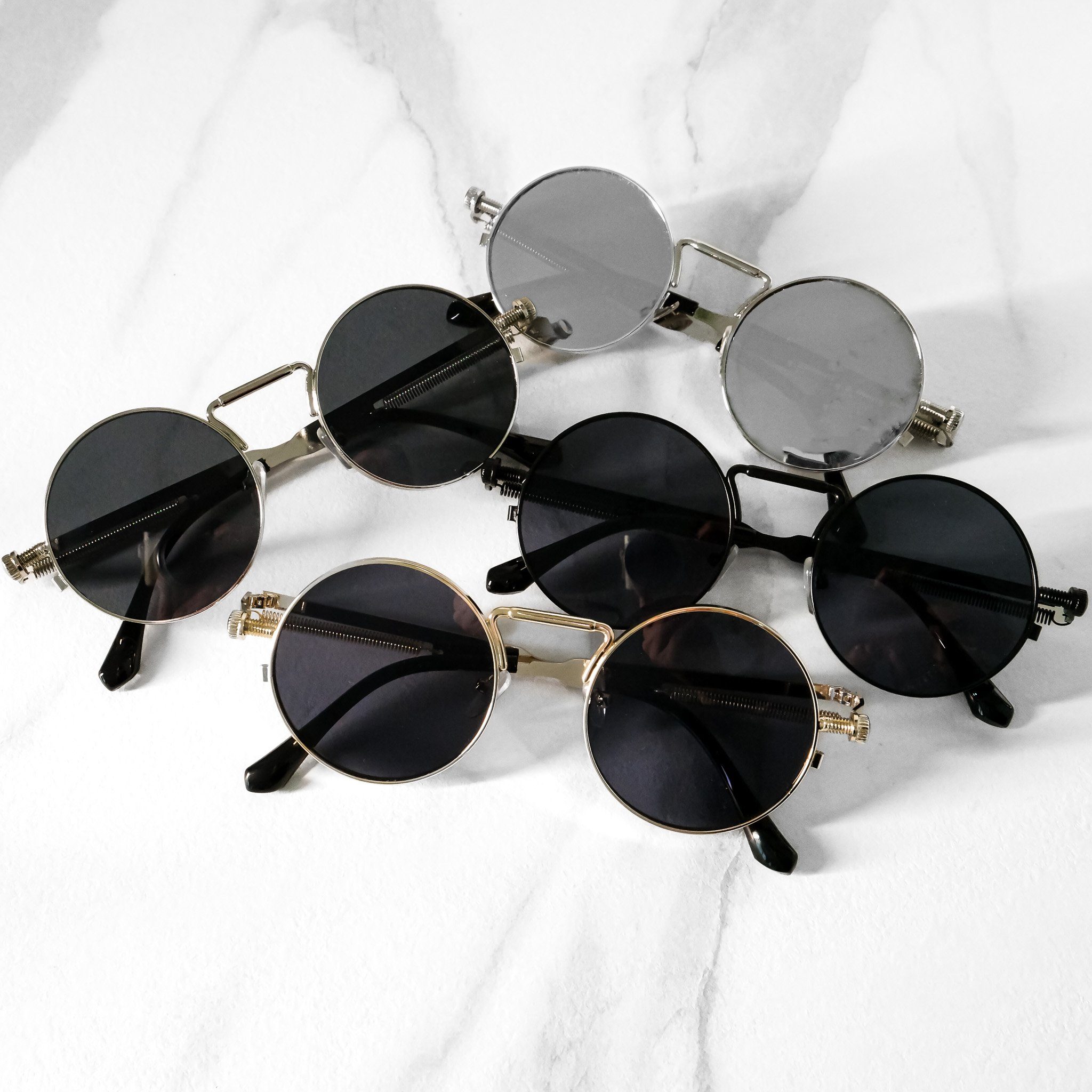 salazar.plus Sonnenbrille Rund Cyberpunk Unisex 4 Farben Damen Herren Brille Retro