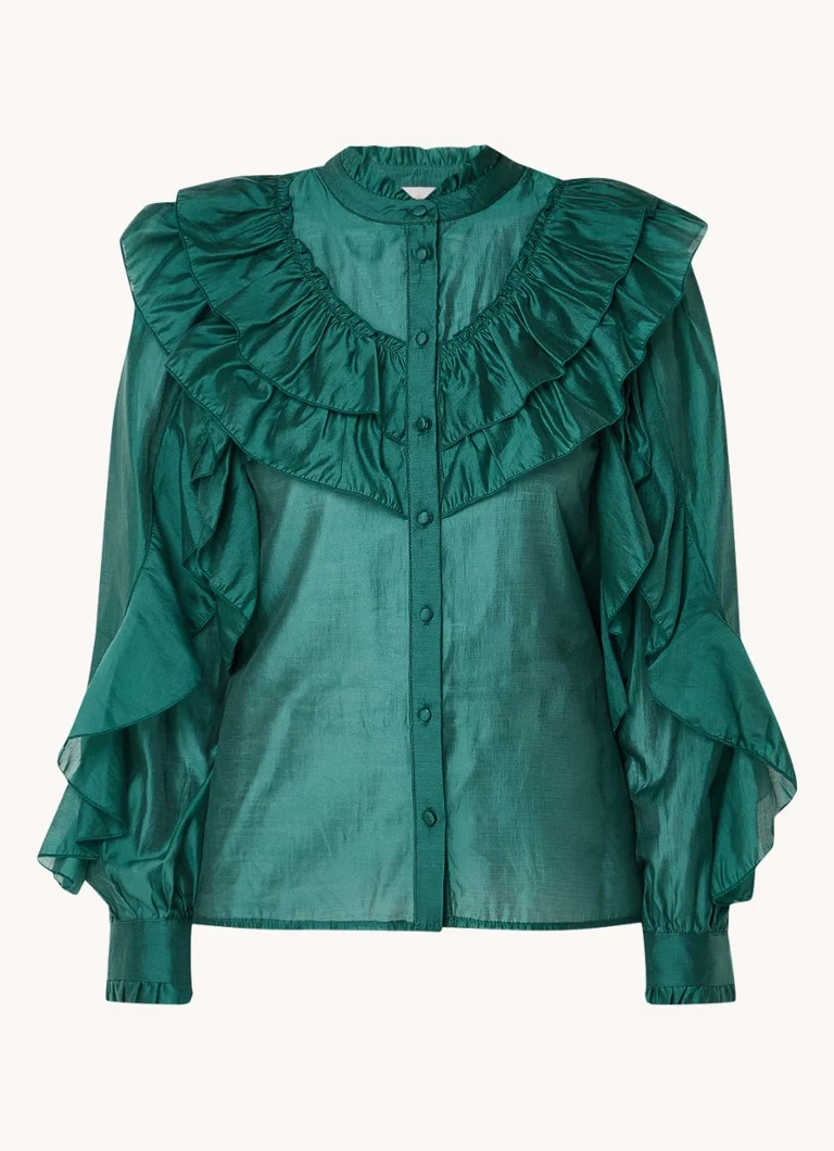 Aaiko Daria blouse with ruffle and stand-up collar