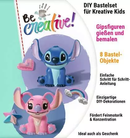 Bastelset DIY Gipsgießen Stitch - Bastelset für Kinder ab 7 Jahren