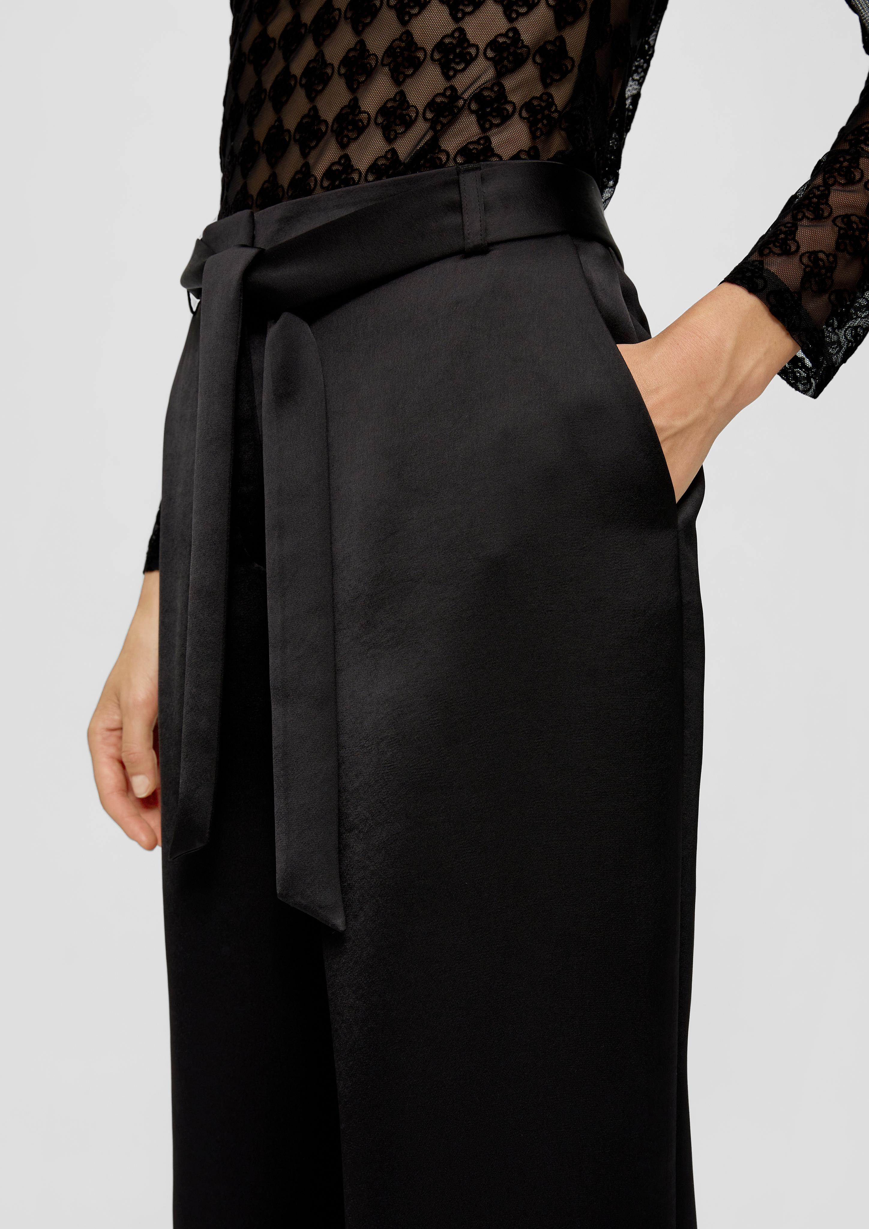 Fließende Satinhose mit Wide Leg  2138159-9999