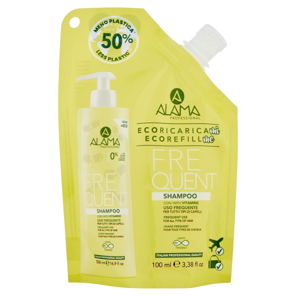 alama professional ECO REFILL SHAMPOO USAGE FRÉQUENT POUR TOUS TYPES DE CHEVEUX 100 ML SHAMPOOING