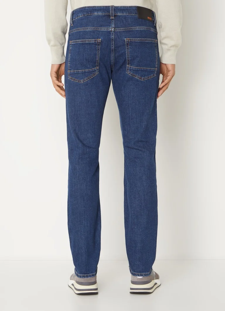Blugi Hugo Boss Delaware Slim-Fit, Decolorare Închisă
