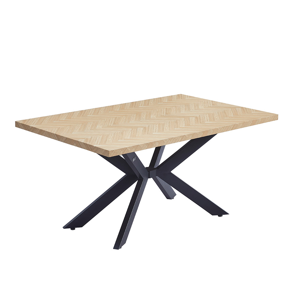 Home Deluxe HOME DELUXE Esstisch Eckig AVENCIA inkl. Sternfuß - 200 x 120 cm Fishbone Oak