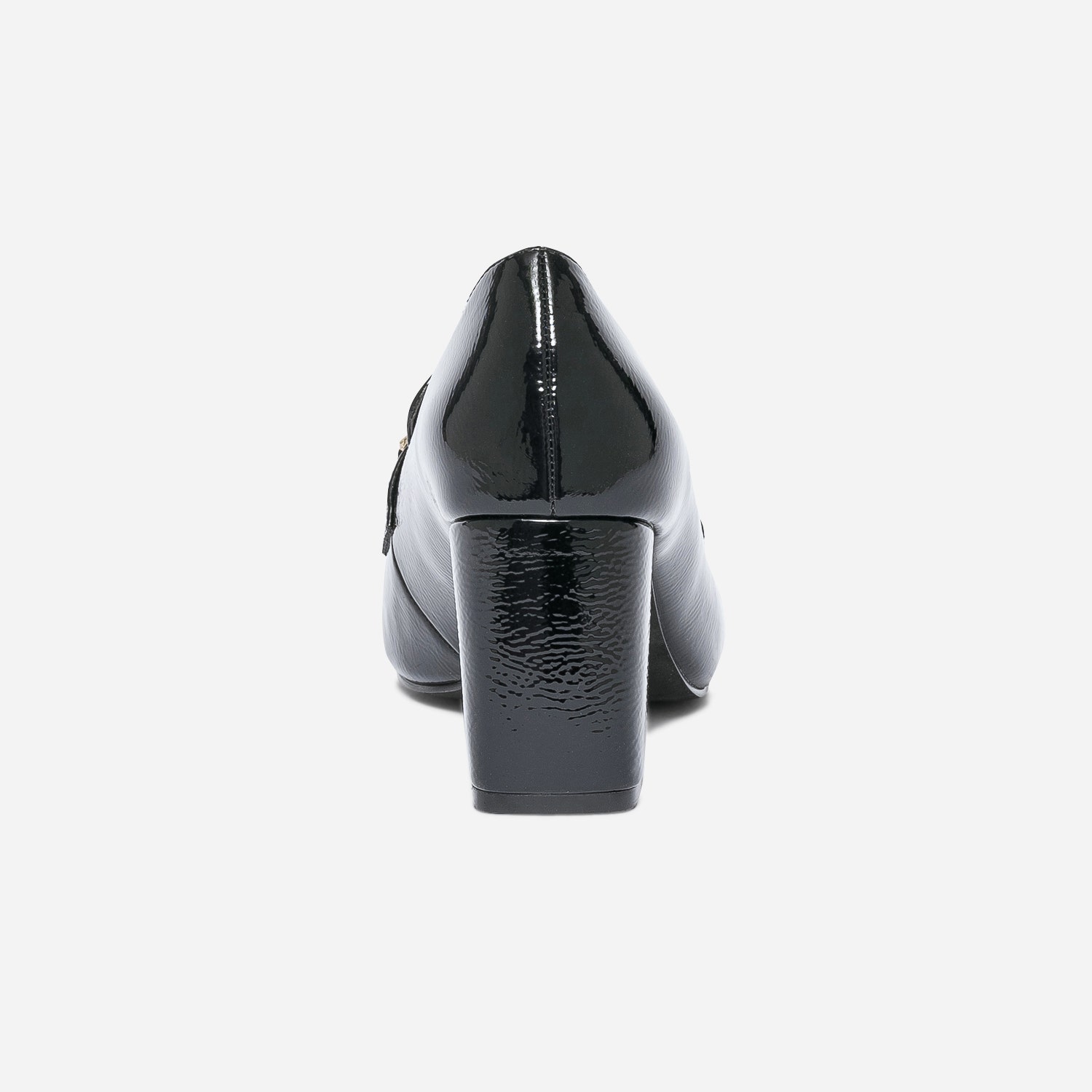 Mocassin à talon noir verni