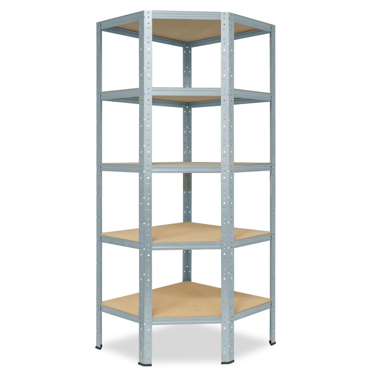 Shelfplaza HOME Eckregal 200x60x30cm in verzinkt mit 5 Böden
