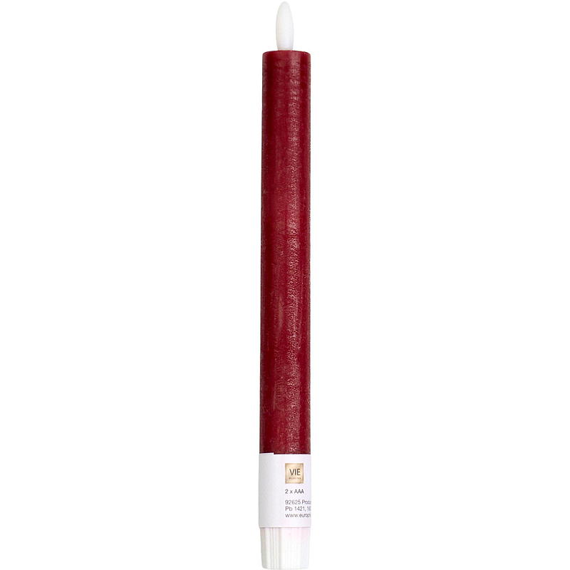 Vie Selected Kronelys 2-pk 24 cm LED timer rød