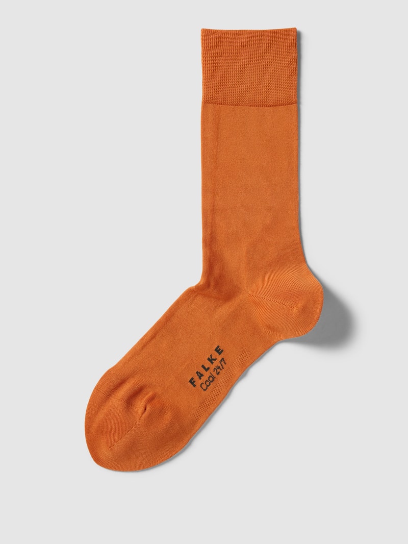 Socken mit Label-Stitching Modell 'COOL 24/7' in terrakotta
