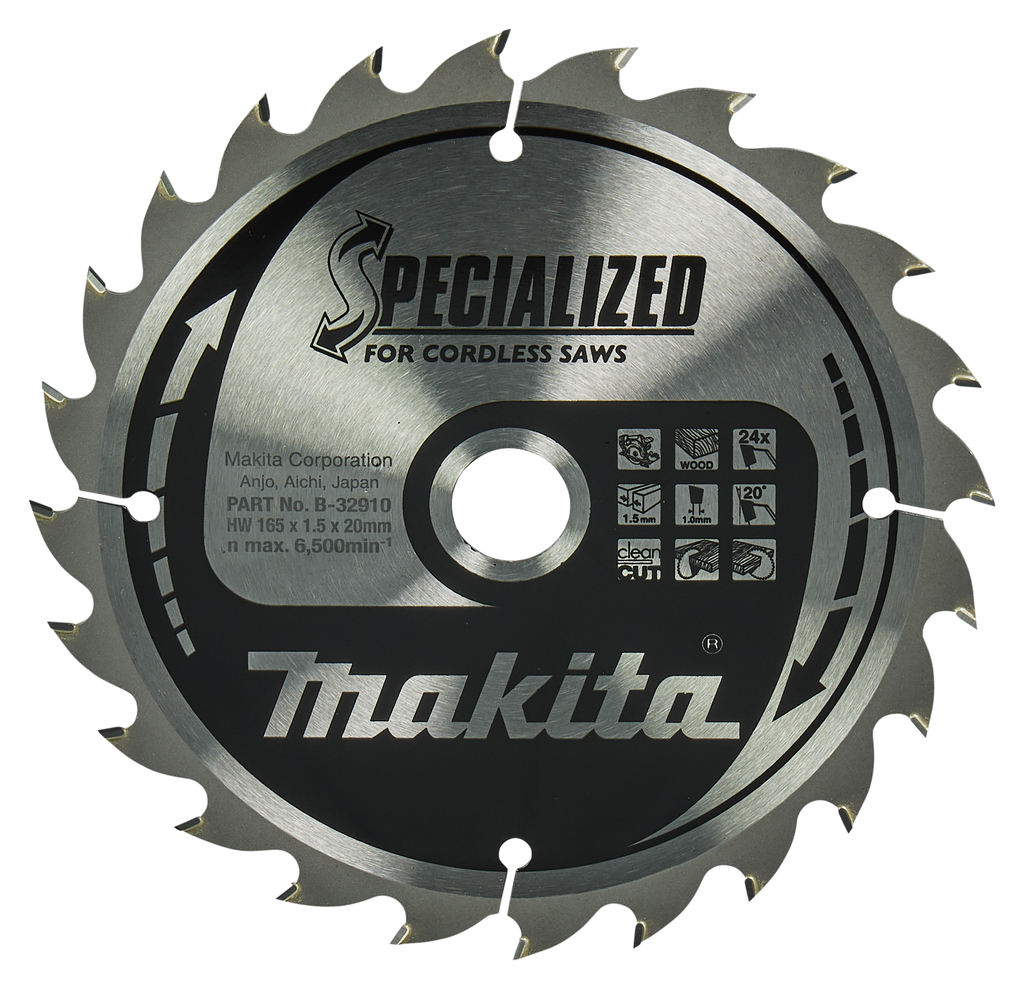 Brzeszczot do pilarki tarczowej Makita Accessories B-32910 Wood Specialized 165x20x1,5 24T 20g
