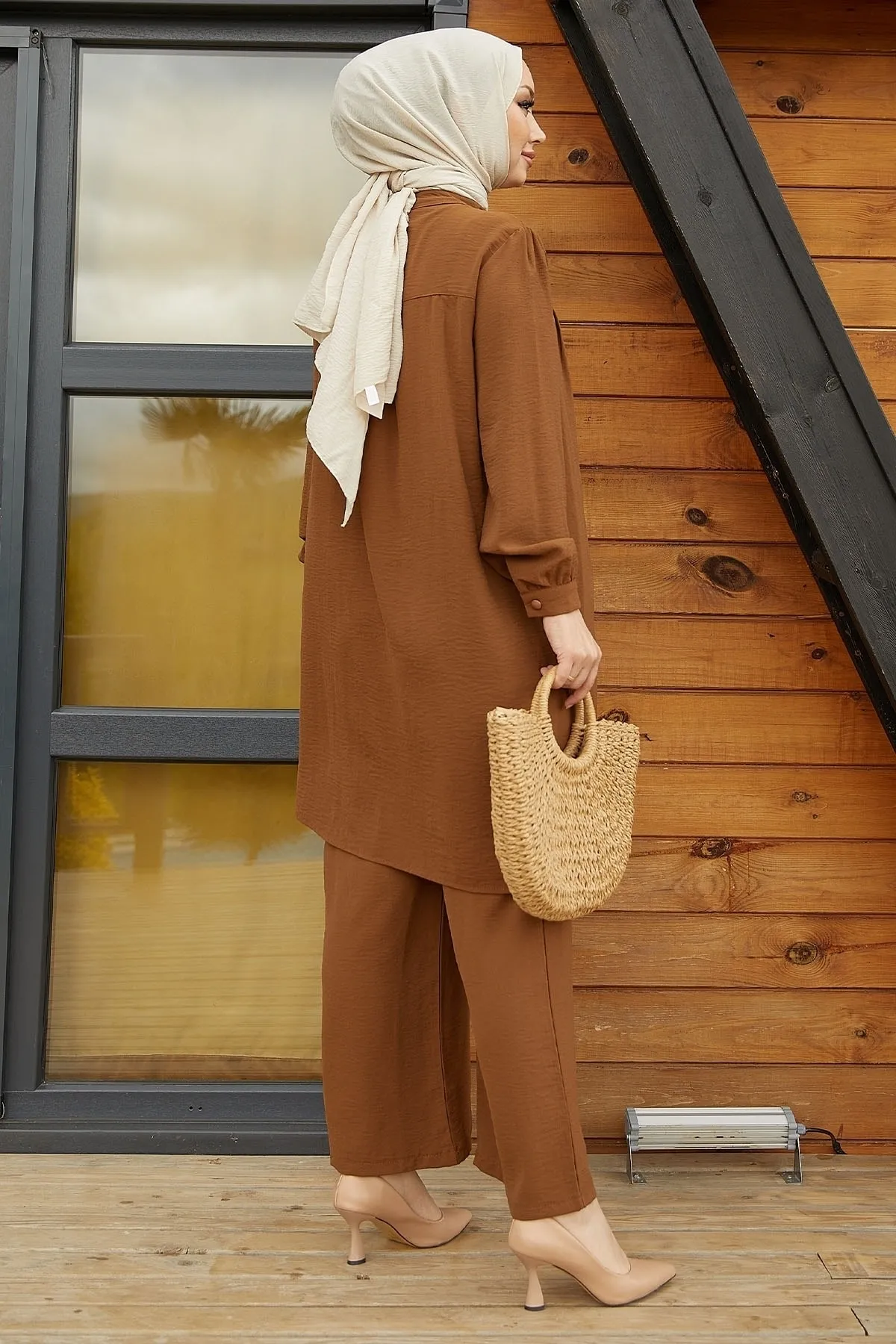 InStyle  Arfa Ayrobin Lässiges Set mit Knöpfen - Hellbraun