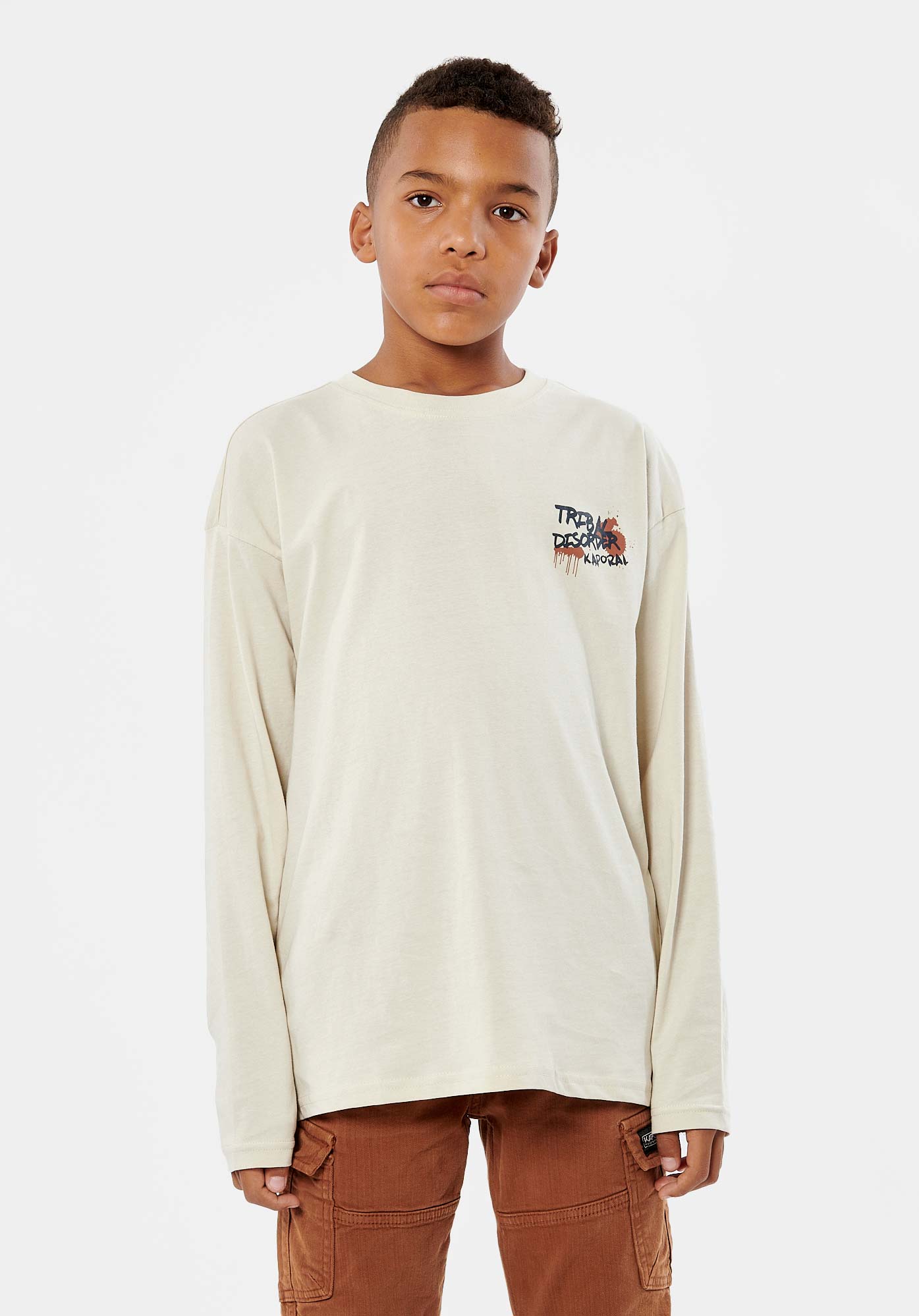 EBALI  T-shirt beige garçon 100% coton