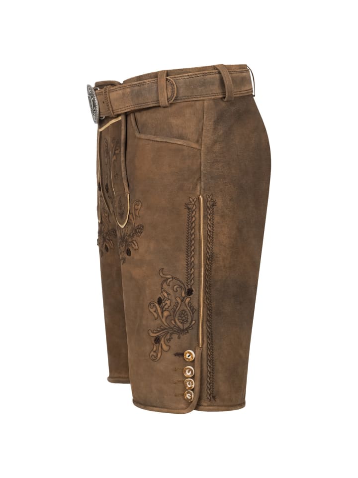KRÜGER Lederhose Antonio in braun günstig kaufen