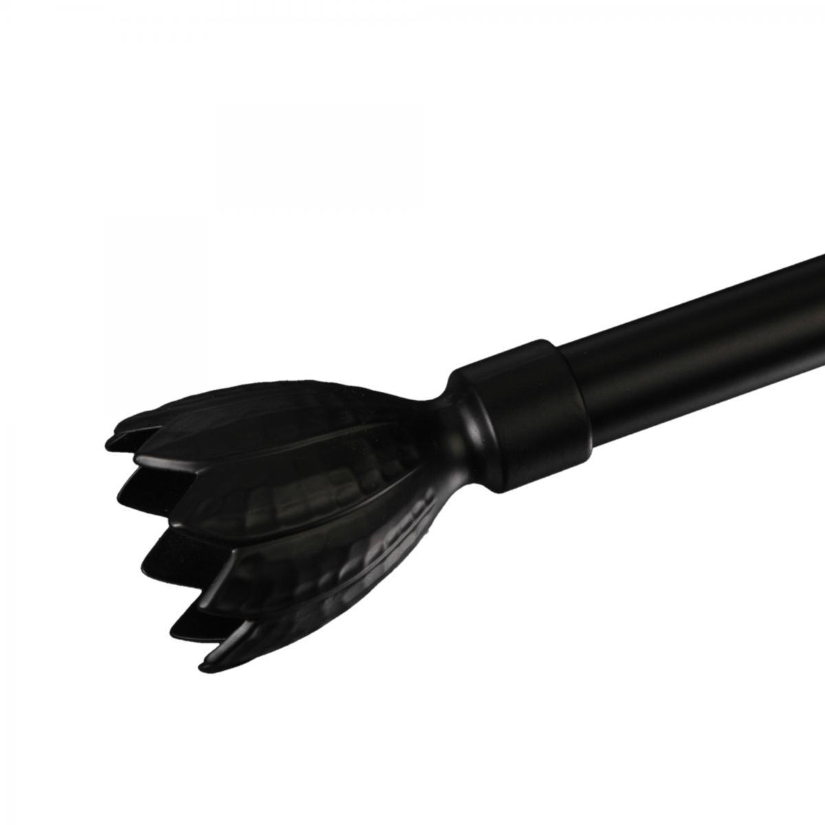 Bella Casa Endstück Flower für Gardinenstangen ø 20 mm, schwarz, 1 Stück
