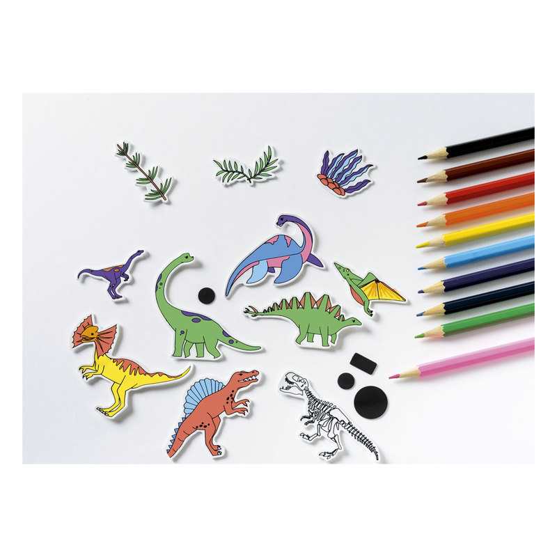 Atelier magnets plastique fou dinosaures