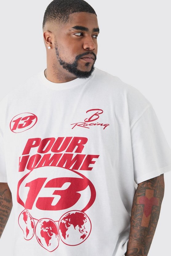 Plus Pour Homme T-Shirt in Weiß