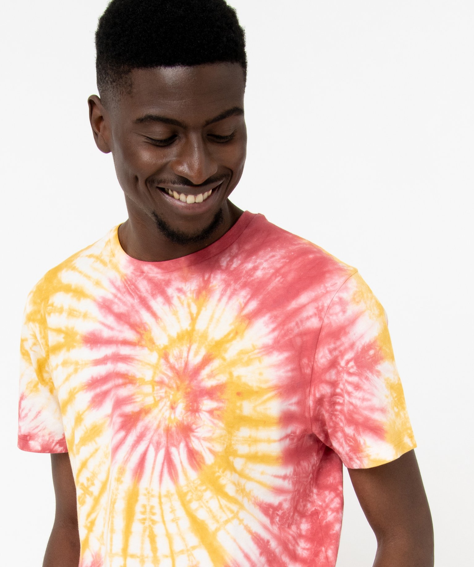 Tee-shirt à manches courtes effet tie and dye homme blanc | GEMO