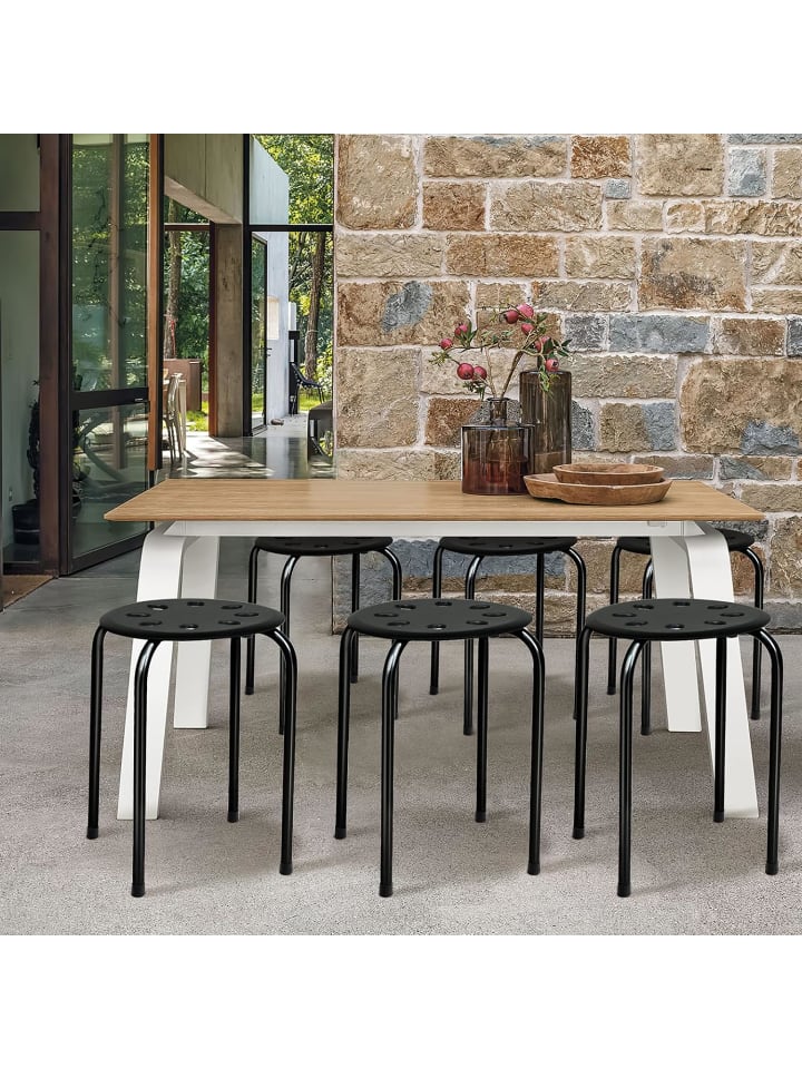COSTWAY 6er Set Sitzhocker in Schwarz günstig kaufen onesize