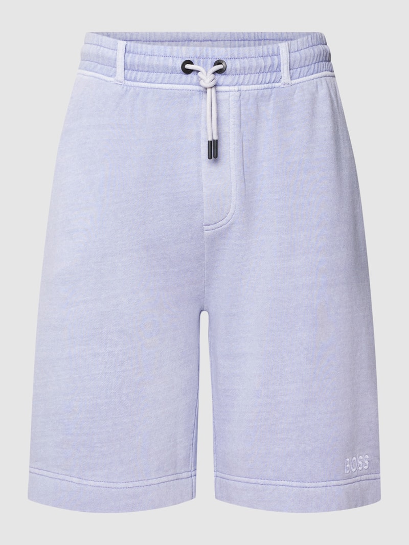 Shorts mit Label-Stitching Modell 'Neon' in lila