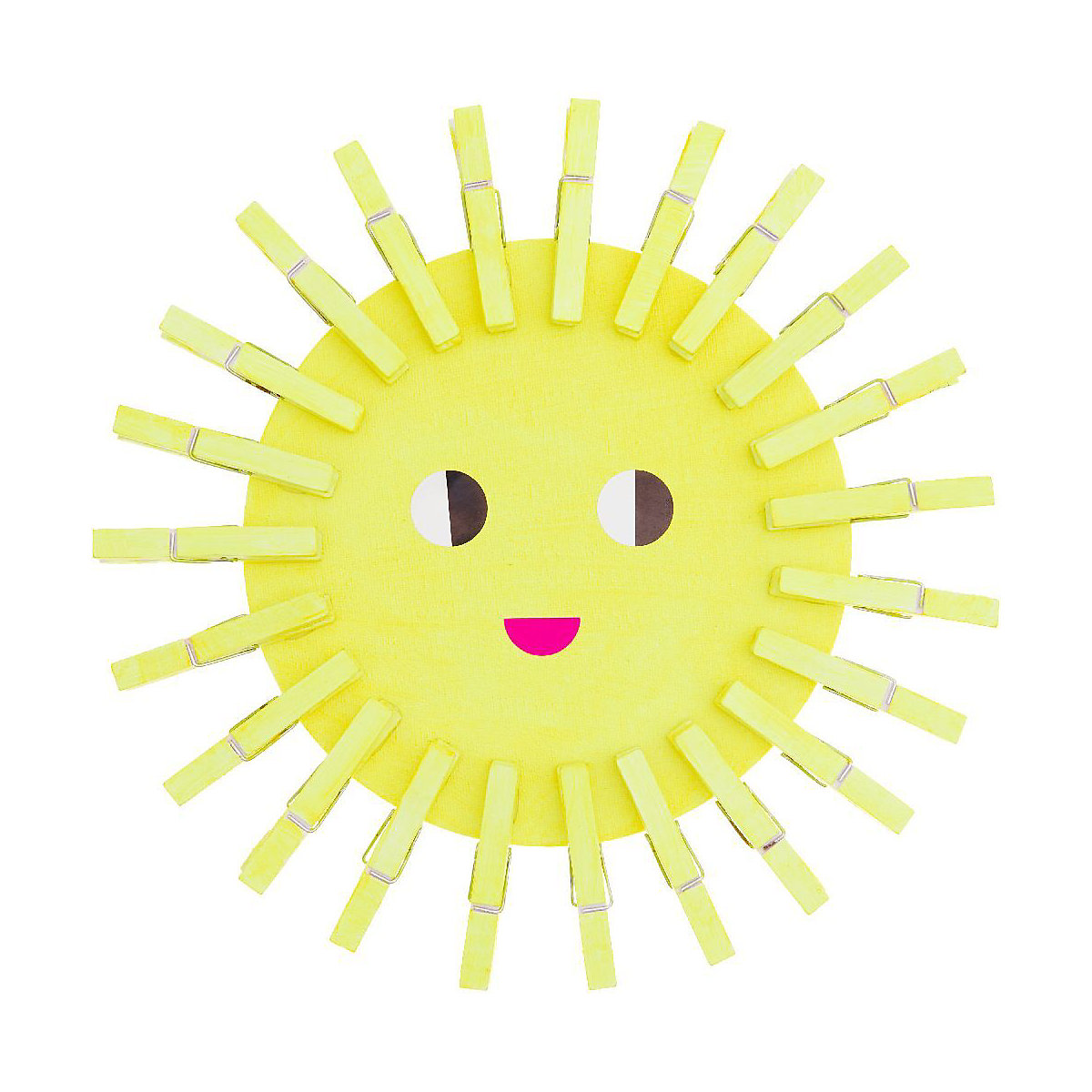 Bastelset Sonne mit Holzklammern