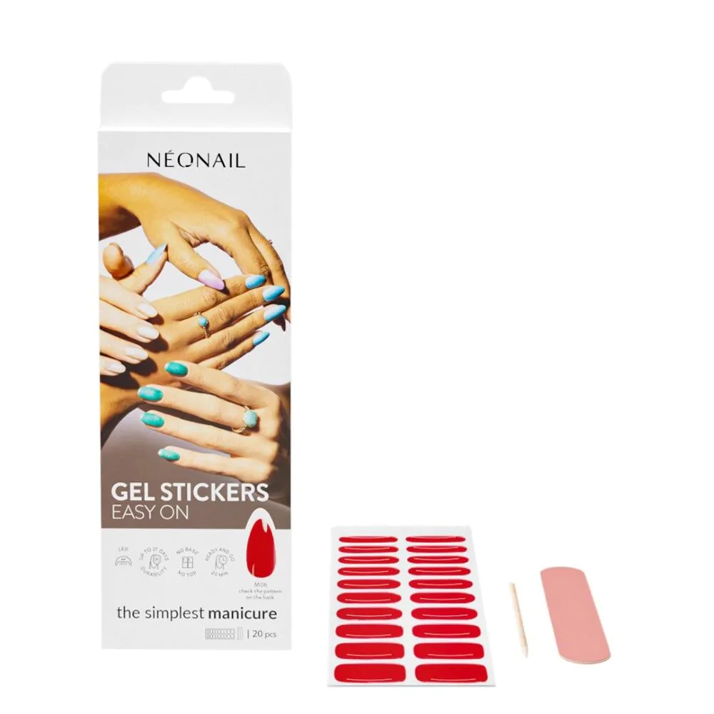 Adesivos de gel Neonail Easy On M06 Hybrid, 20 unidades