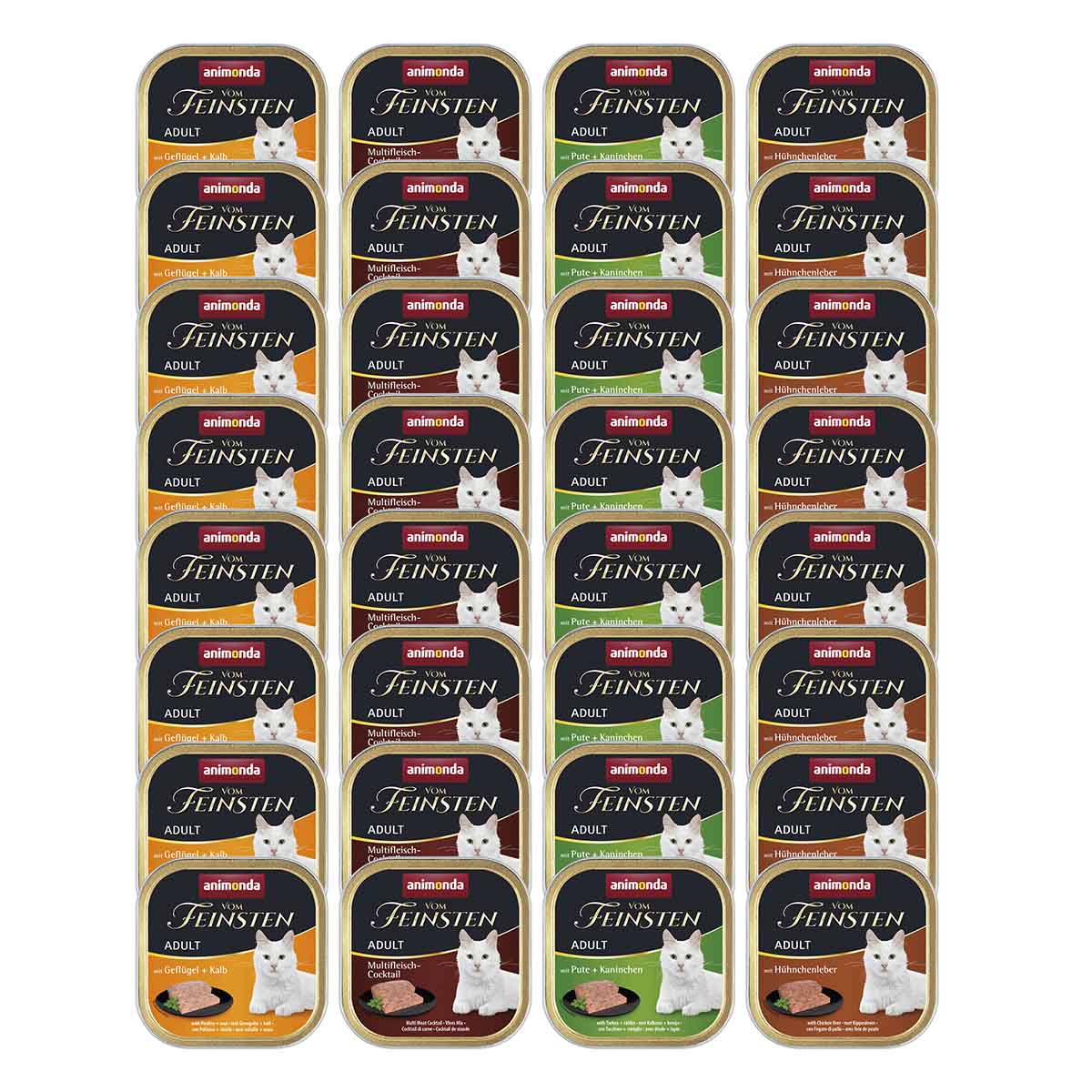 Multipack mit 32 Schalen Nassfutter mit Geflügel-Kreationen à 100 g