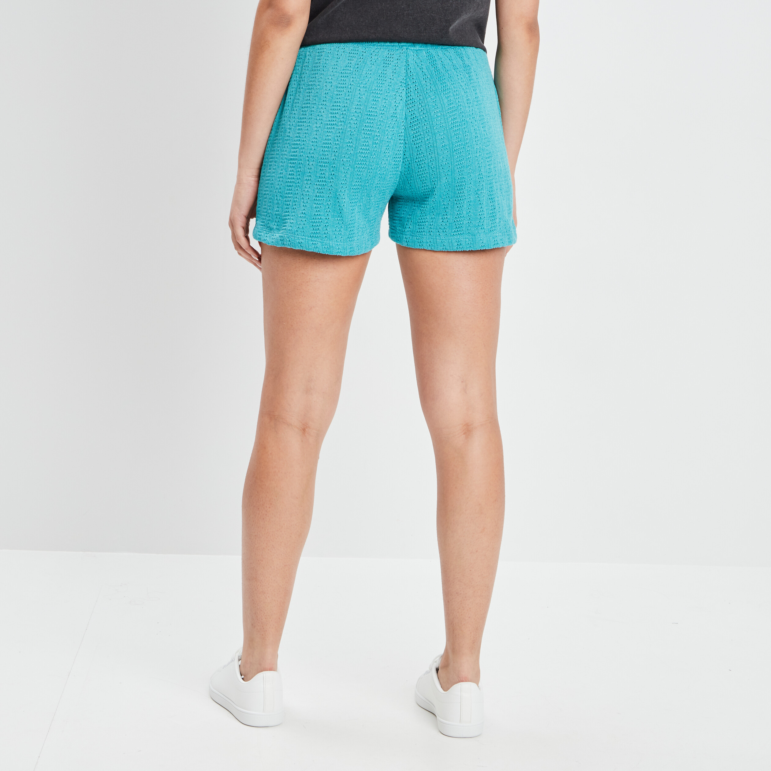 Short ajusté à coulisse bleu canard femme | La Halle