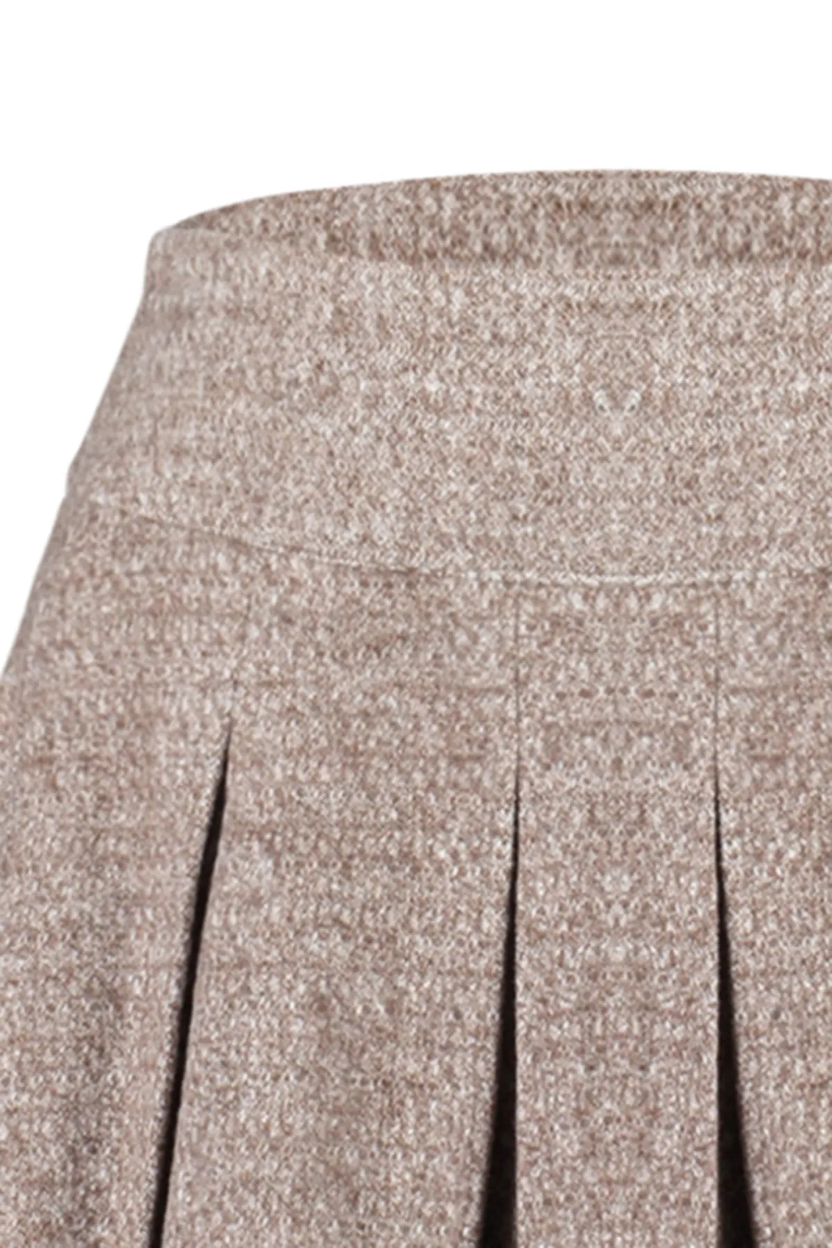 Trendyol Collection  Brauner Mini-Webrock mit Falten in Premiumqualität TWOAW24ET00259