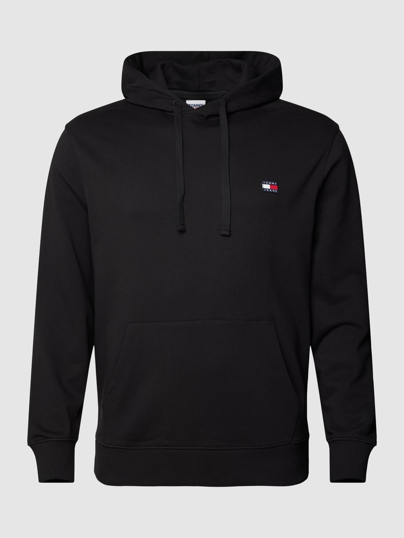 PLUS SIZE Hoodie mit Logo-Stitching in schwarz